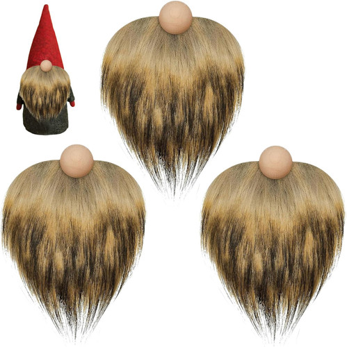 Kunstpelz wichtel bart set - set,, 3